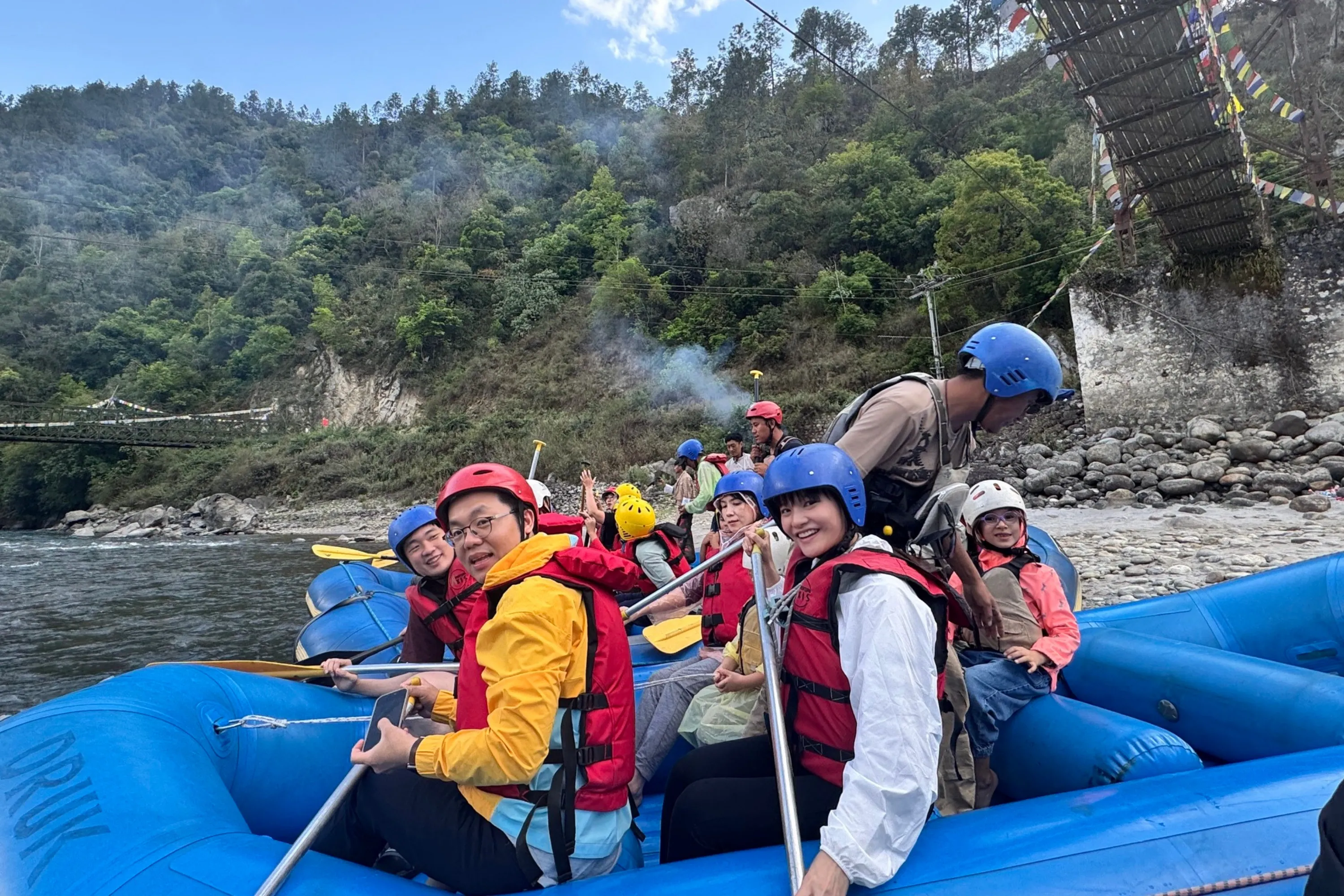 Travellers on a learning trip with a local community